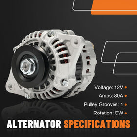 Dilomber alternator size comparison next to a hand to show scale for fit verification