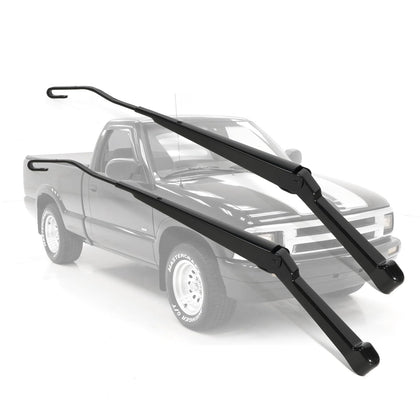Dilomber front view showing packaged wiper arms and benefits of correct fitment