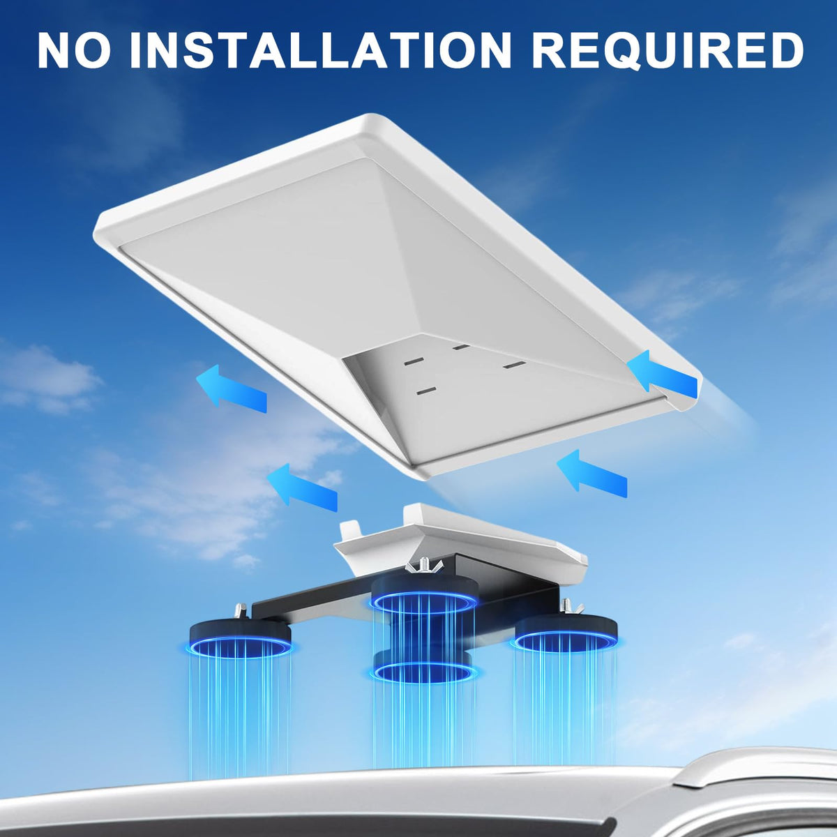 Dinfu mount installed on RV roof providing steady Starlink Mini signal