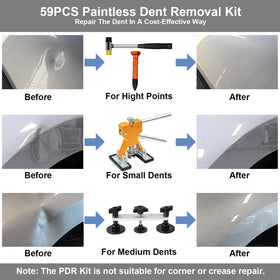 DIQDI toolset in use on a car door demonstrating dent removal