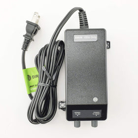 DIRECTV PI-21 front view showing compact inline power inserter and F-type ports providing reliable voltage