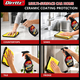 Dirrttz microfiber buffing showing smooth application for streak-free shine benefit