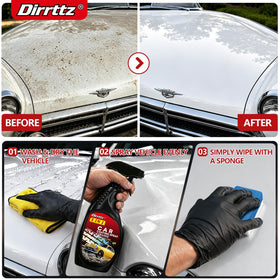 Dirrttz water beading comparison on paint demonstrating hydrophobic protection benefit