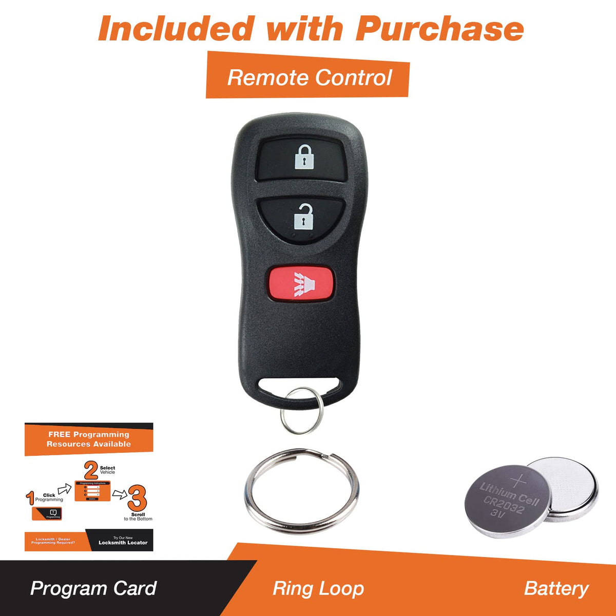 Discount Keyless remote back detail showing button layout and clear tactile feedback