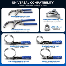 DISEN 9" and 12" pliers gripping a filter to free seized or oily housings