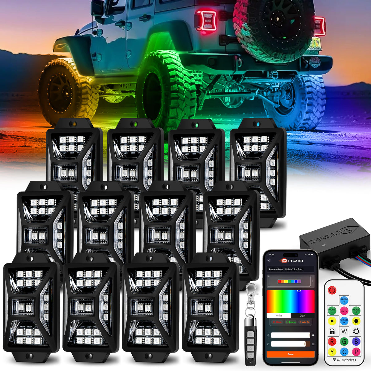 DITRIO front pod array showing even underglow and improved obstacle visibility