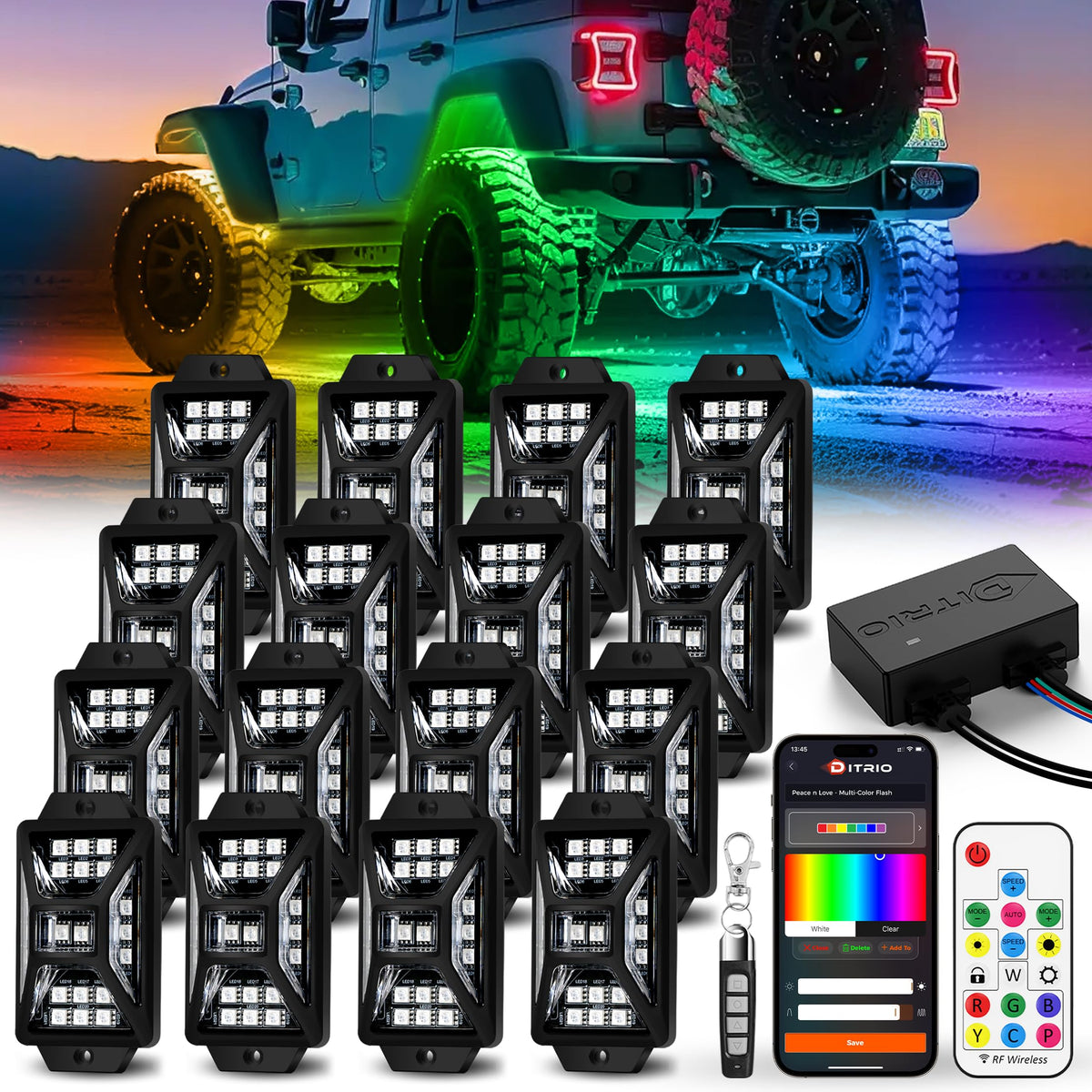 DITRIO front-mounted underglow on truck showing full 360° coverage and improved visibility