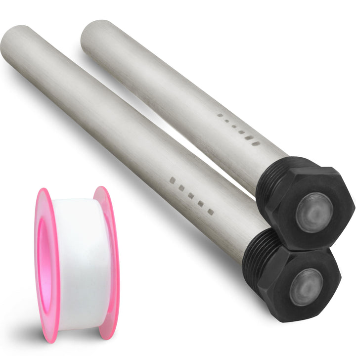 Diximus front packaging showing two anode rods and included PTFE tape for protection
