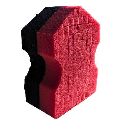 diy detail front view of sponge showing shape and soft foam for gentle washing