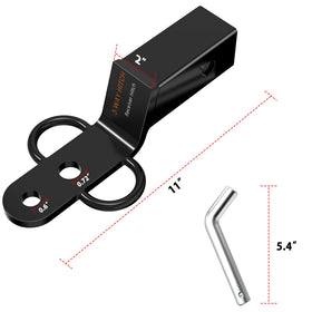 DIYIIRON close-up of 3/4 inch ball mounting hole for secure trailer connection