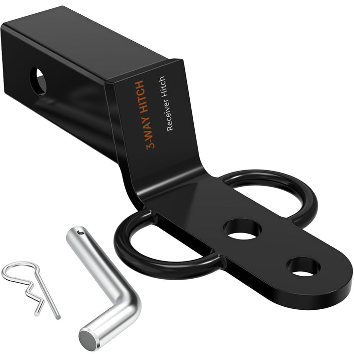 DIYIIRON front view of 3-way adapter showing dual towing options and fit