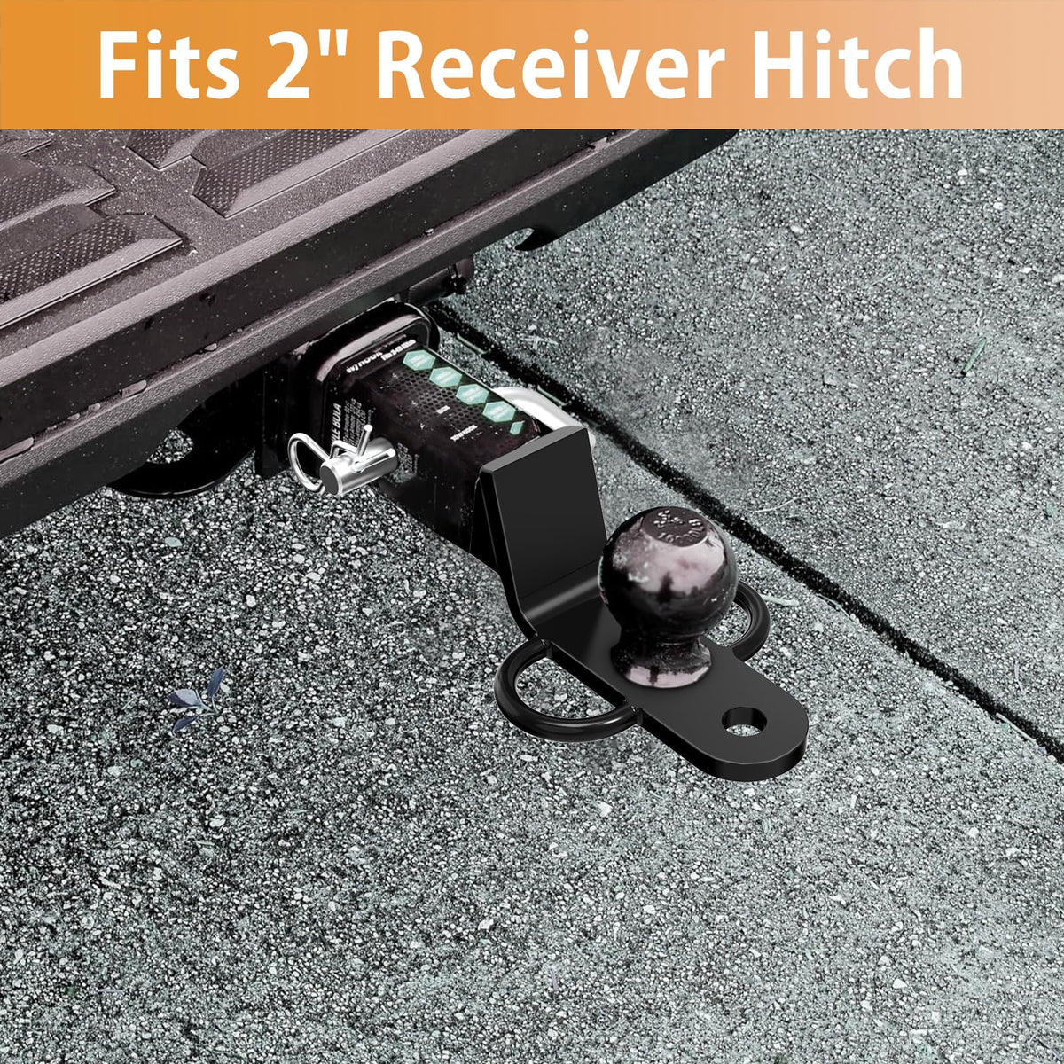 DIYIIRON adapter installed on UTV receiver demonstrating ready-to-tow setup
