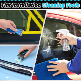 DIYSELF tools laid out showing variety and selection for precise film application and cleaning