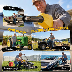 DIYtoolifz pumping fuel into a generator illustrating fast, mess-free transfer