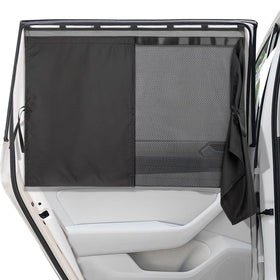 DIZA100 front view of both shades showing compact packaging and quick install benefit