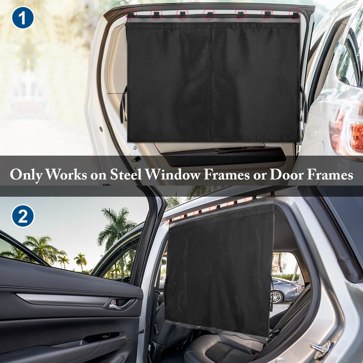 DIZA100 installed on a car rear window demonstrating glare reduction and privacy