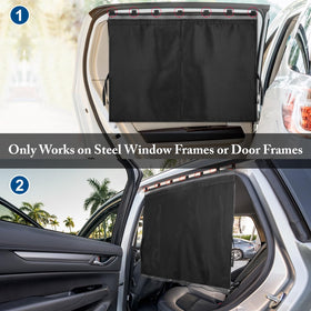 DIZA100 installed on a car rear window demonstrating glare reduction and privacy