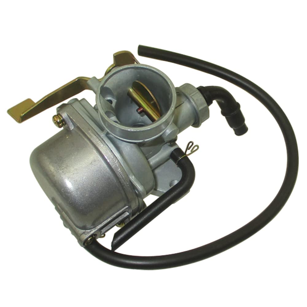 DJ-Motor PZ14A beside a ruler showing scale and compact size for mini dirt bikes