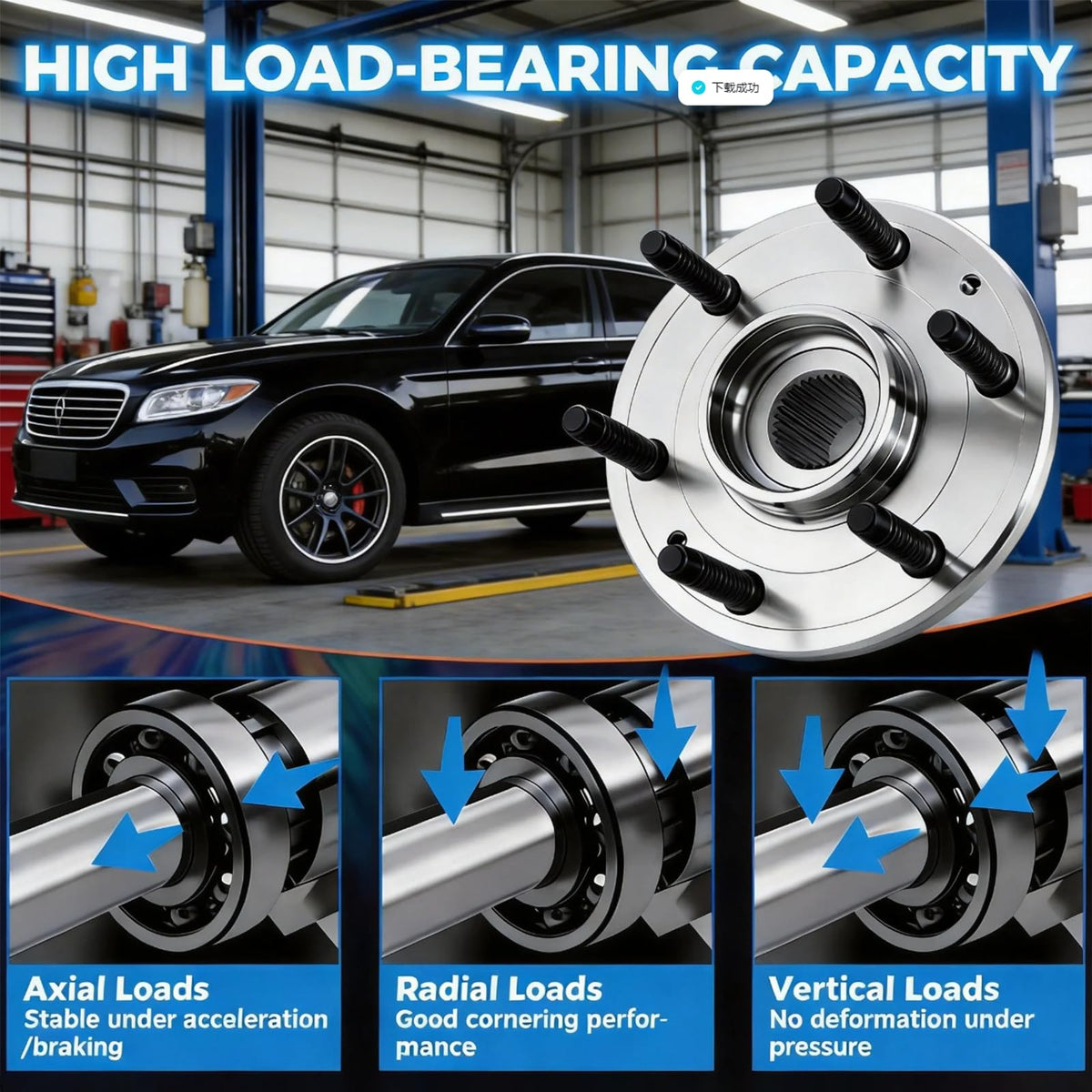 DJB pre-lubricated sealed hub bearing ready for immediate installation