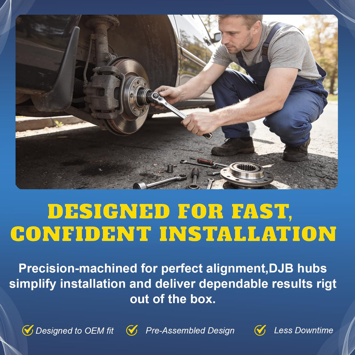 DJB protective coating on hub surface preventing rust and moisture damage