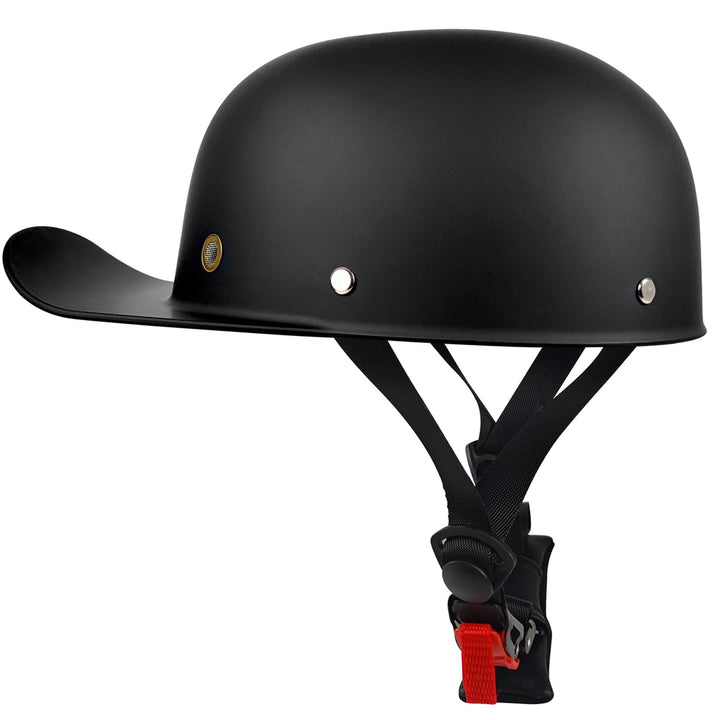 DJGLKREJG helmet front view showing matte black finish and vintage style for confident riding