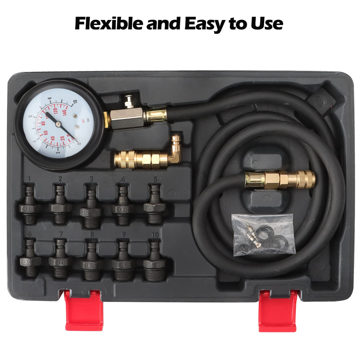DKwoeshg tester in use on car engine providing quick reliable diagnosis