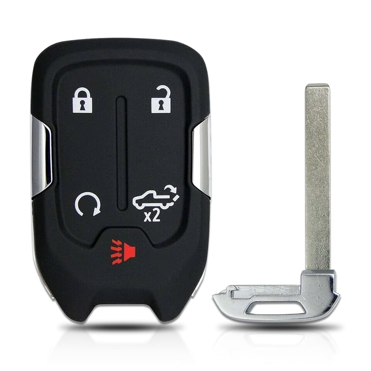 DLGHPO front view of 5-button fob showing buttons and fit for quick recognition