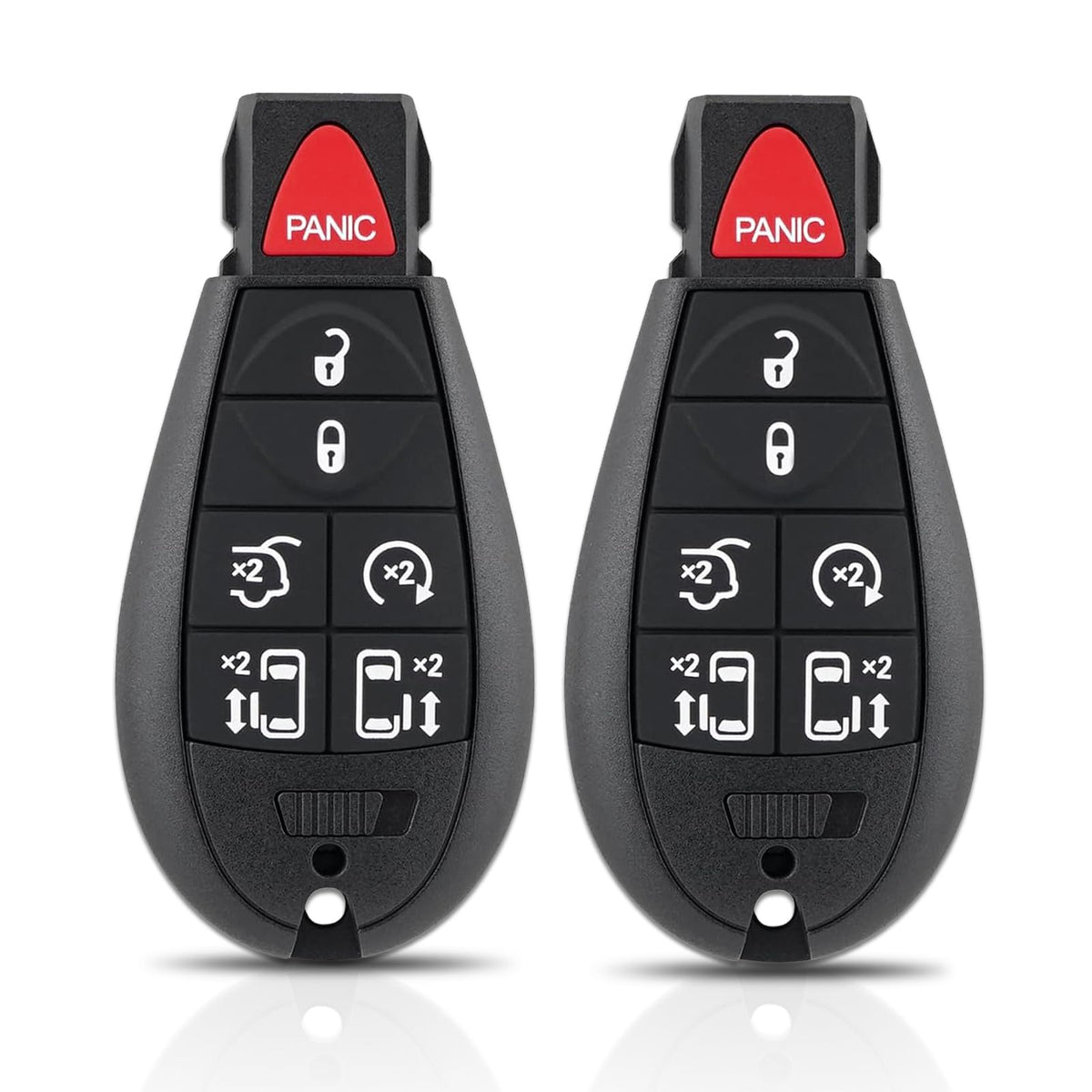 DLGHPO front view of key fob showing buttons and ergonomic shape for easy control