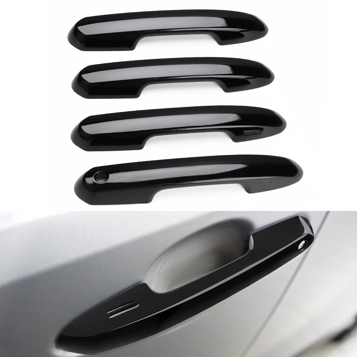 DLOVEG front packaging showing four glossy handle covers and fitment benefit