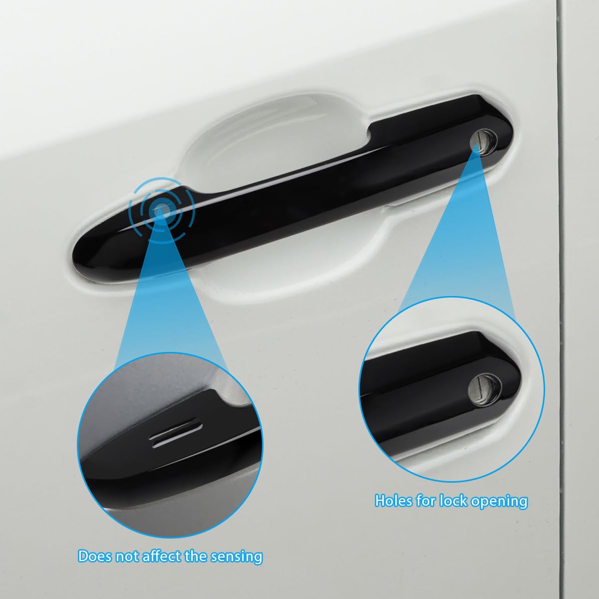 DLOVEG handle cover size next to car key showing scale and easy fit