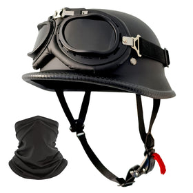 DLPACKJ front view helmet showing retro design and clear DOT profile benefits