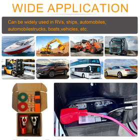 DLronwey terminals used in a boat/RV setup showcasing weather-resistant battery connections