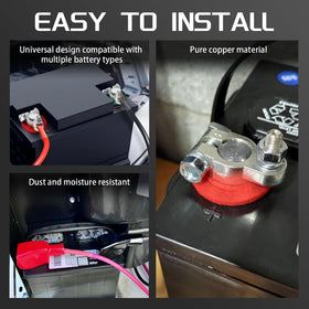 DLronwey red and black waterproof terminal covers highlighting weather protection benefit