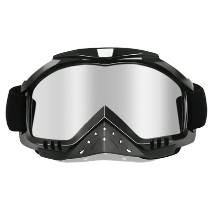 Dmeixs front packaging showing silver goggles and included strap for quick identification