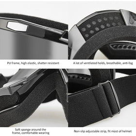 Dmeixs goggles internal space with glasses showing compatibility with corrective lenses