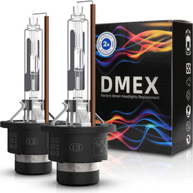 DMEX front packaging showing two D2R bulbs and model details for easy identification and purchase