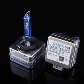 DMEX bulbs in a nighttime driving scene improving visible road distance