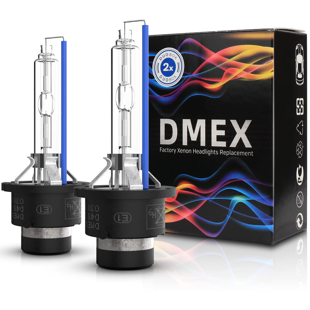 DMEX front packaging showing two D4S bulbs and benefits