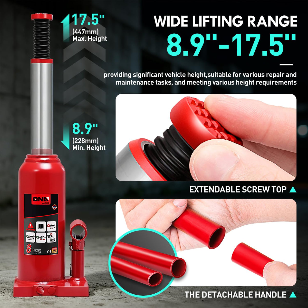DNA MOTORING saddle anti-slip top close-up demonstrating secure contact and safer lifts
