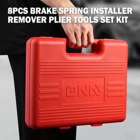 DNA MOToring case next to hand for scale showing portable garage convenience
