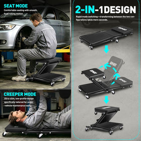 DNA Motoring caster close-up showing six polyurethane swivel wheels that protect floors