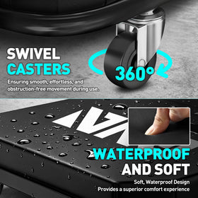 DNA MOTORING polyurethane casters detail for smooth, floor-friendly mobility