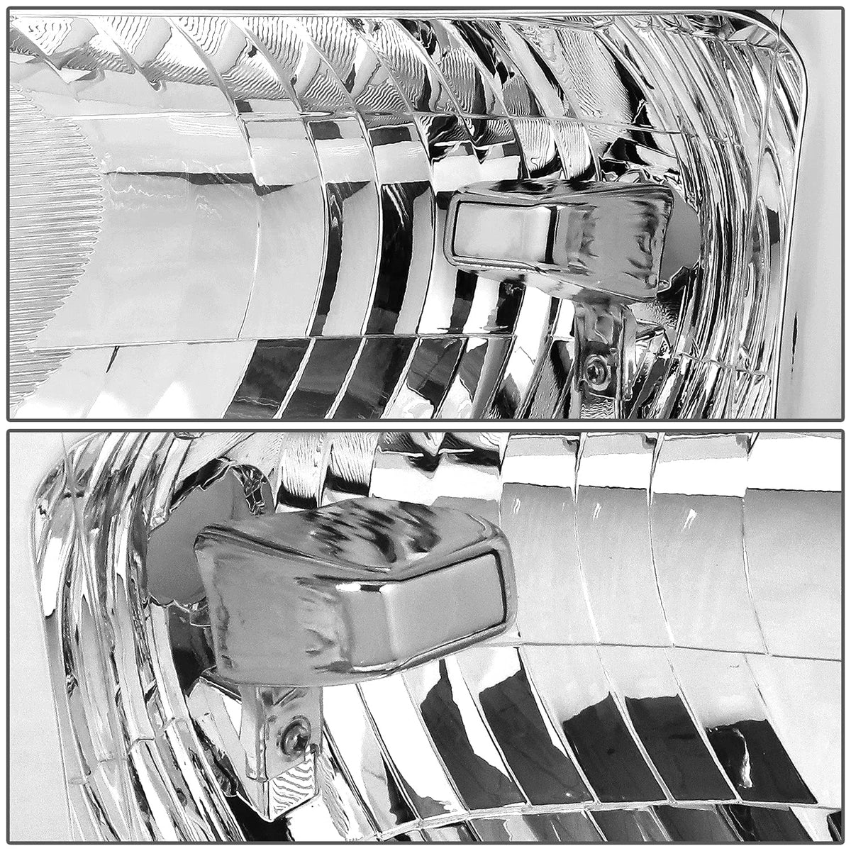 DNA MOTORING closeup of reflector and lens showing clear optics and improved look