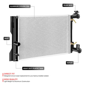 DNA Motoring close-up of T-6061 aluminum core fins highlighting improved heat transfer
