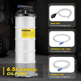 DNA Motoring extended suction hose reaching oil pan for convenient access