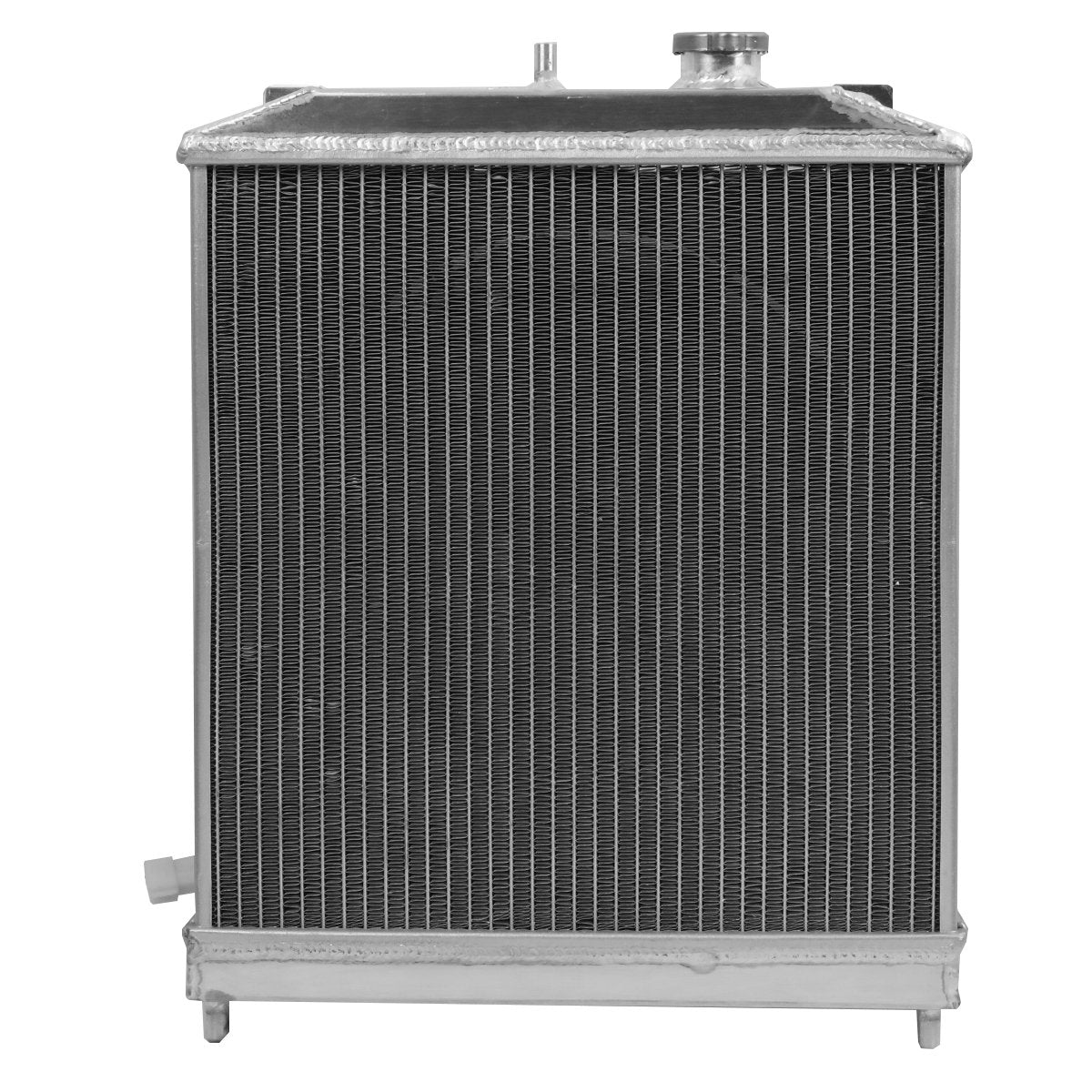 DNA MOTORING fan shroud mounted with low-profile 12V fan for targeted airflow and performance