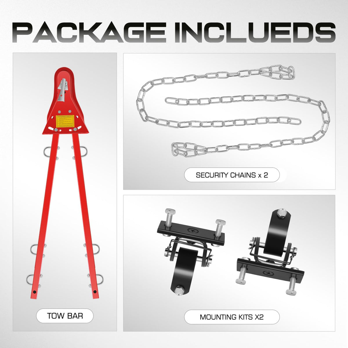 DNA MOTORING folded tow bar compactly stored to save RV space