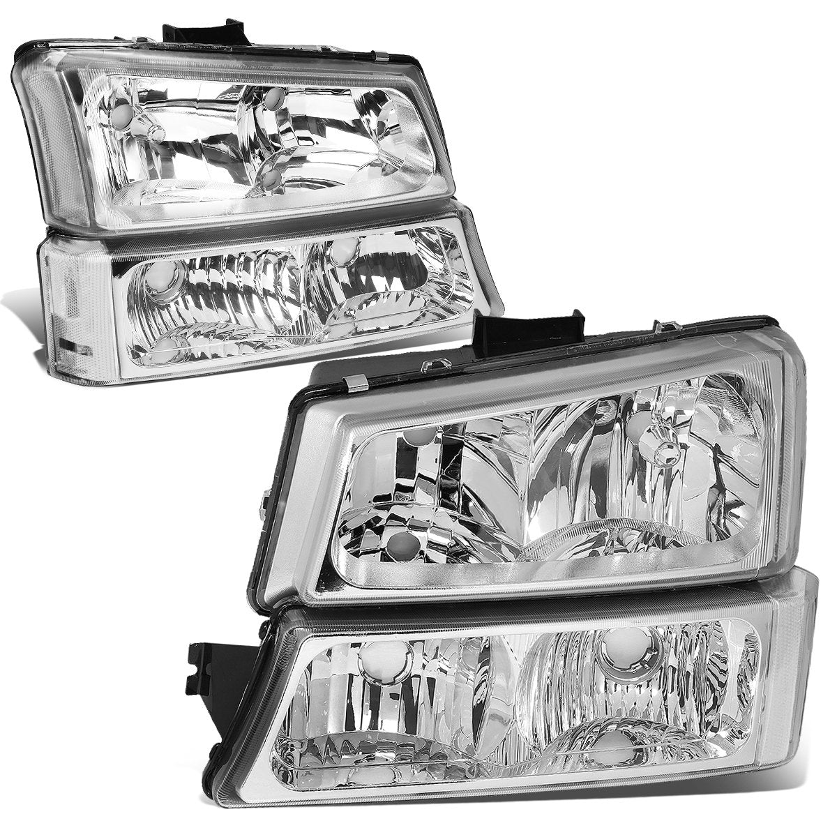 DNA MOTORING chrome clear front assembly showing renewed styling and improved visibility