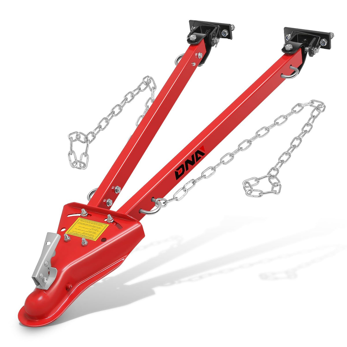 DNA MOTORING front assembly showing coupler and 2" ball fit for reliable towing