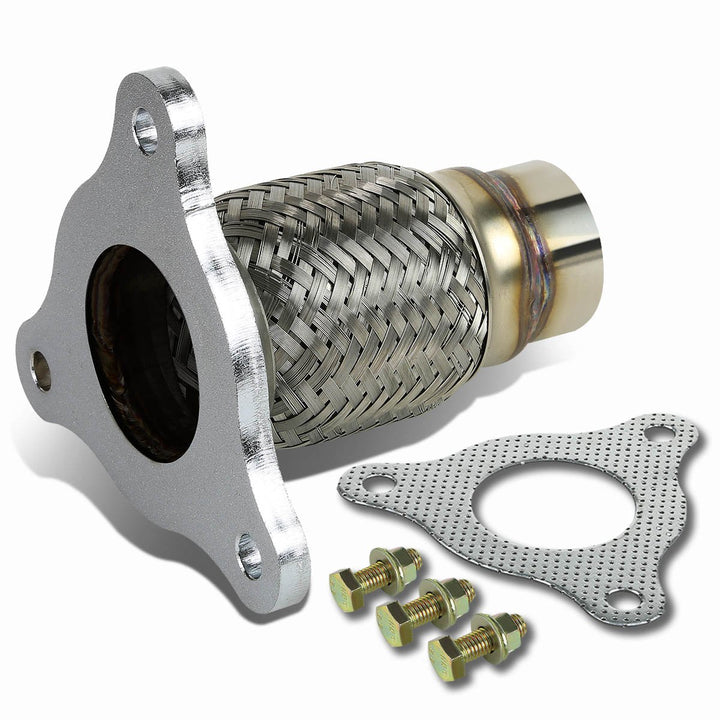 DNA MOTORING front flanged connector showing bolt pattern and fit benefit